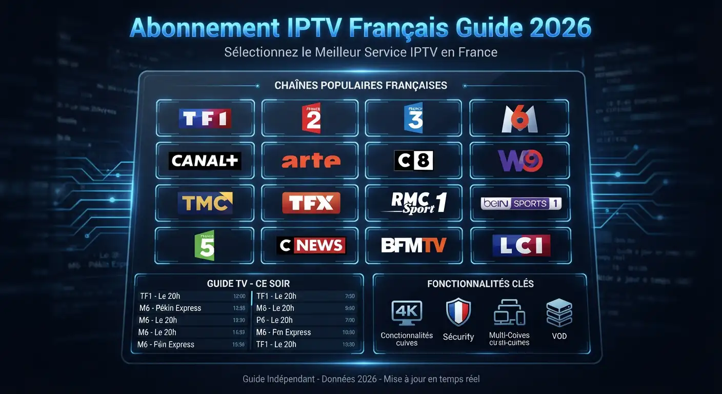 Abonnement IPTV Fran&ccedil;ais - Guide Complet 2026 | France IPTV 4K