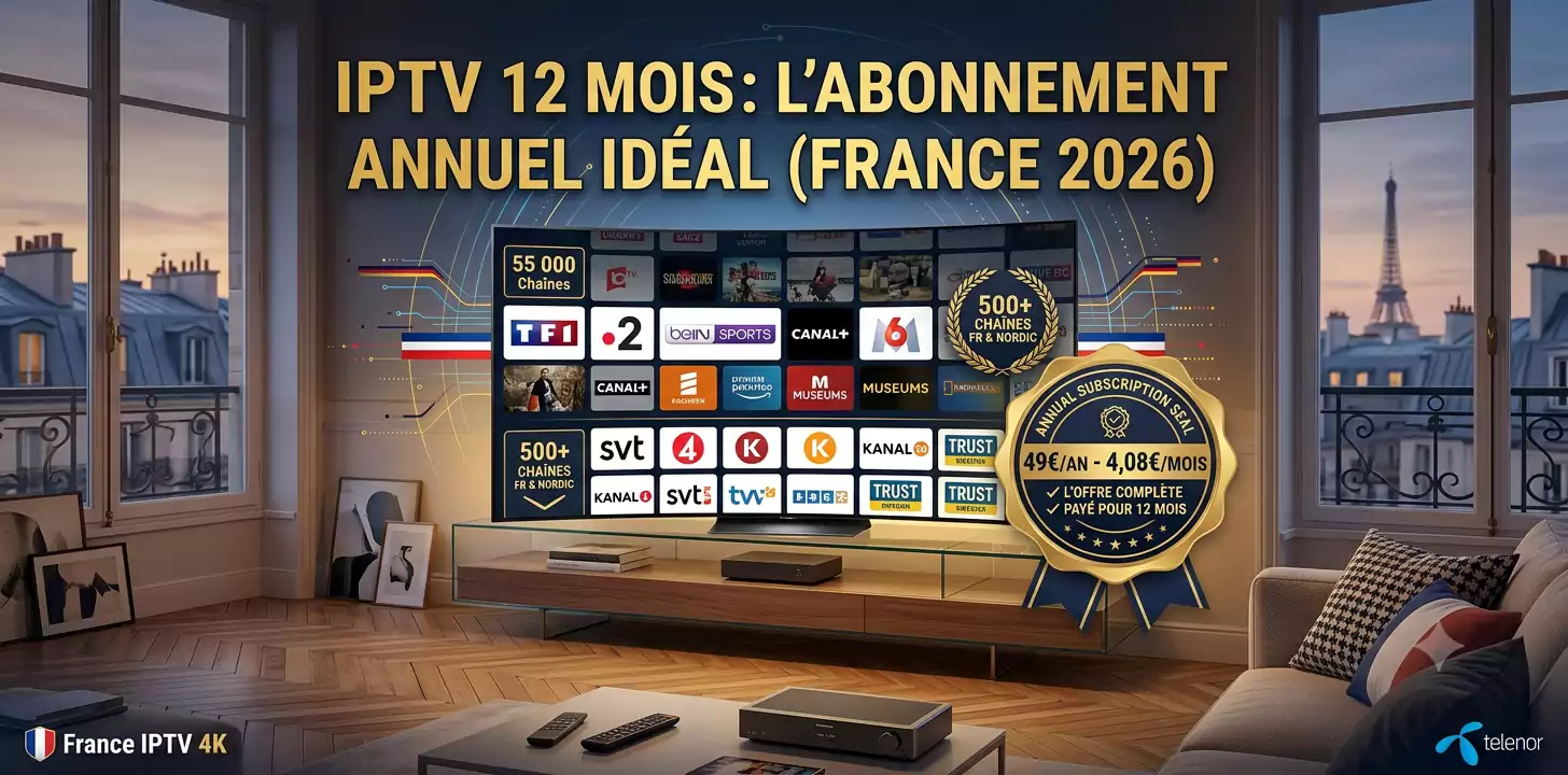 Forfait 12 mois Premium IPTV